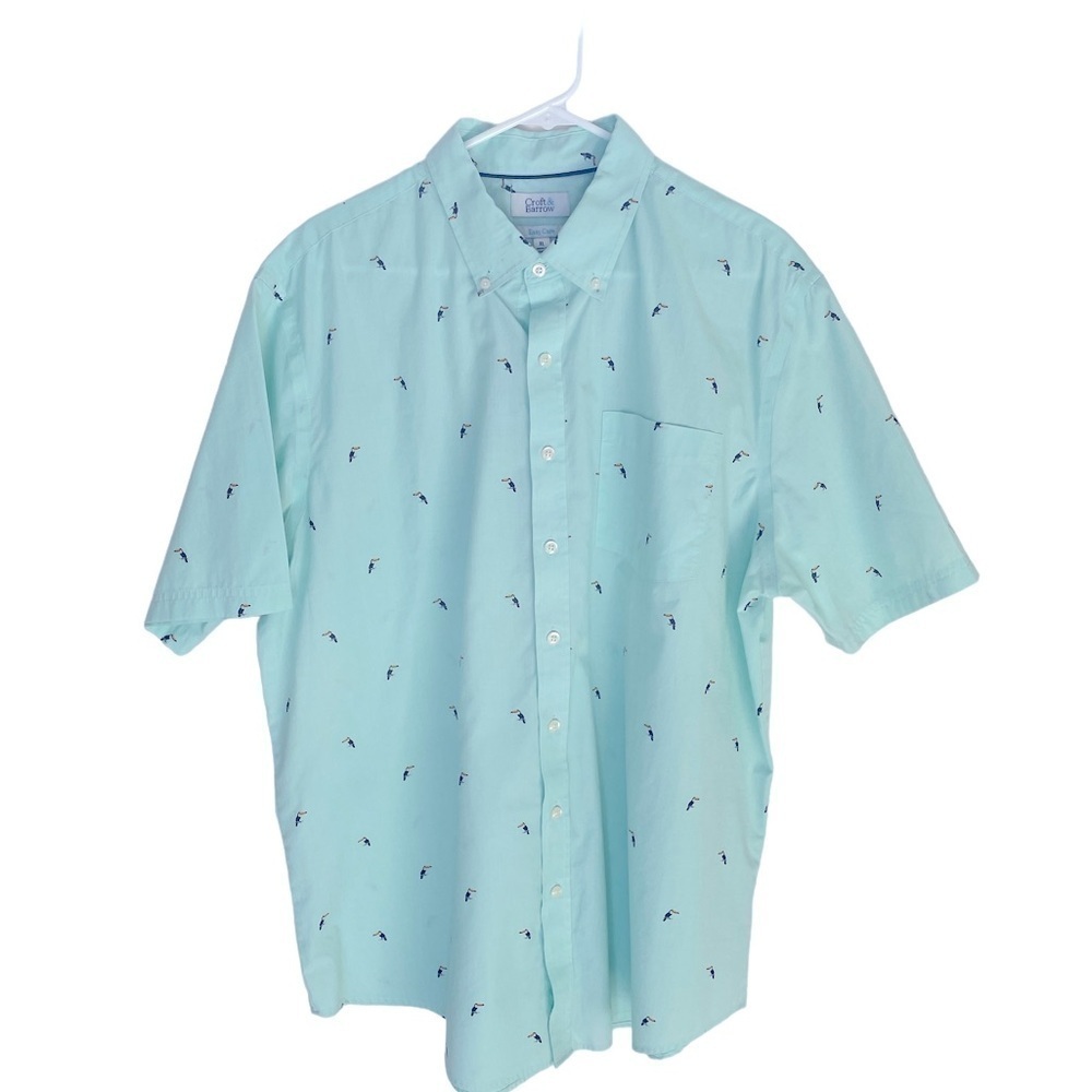 XL Croft & Barrow Toucan Vacation Tropical Button Down Shirt Plus Size XL - Picture 2 of 5